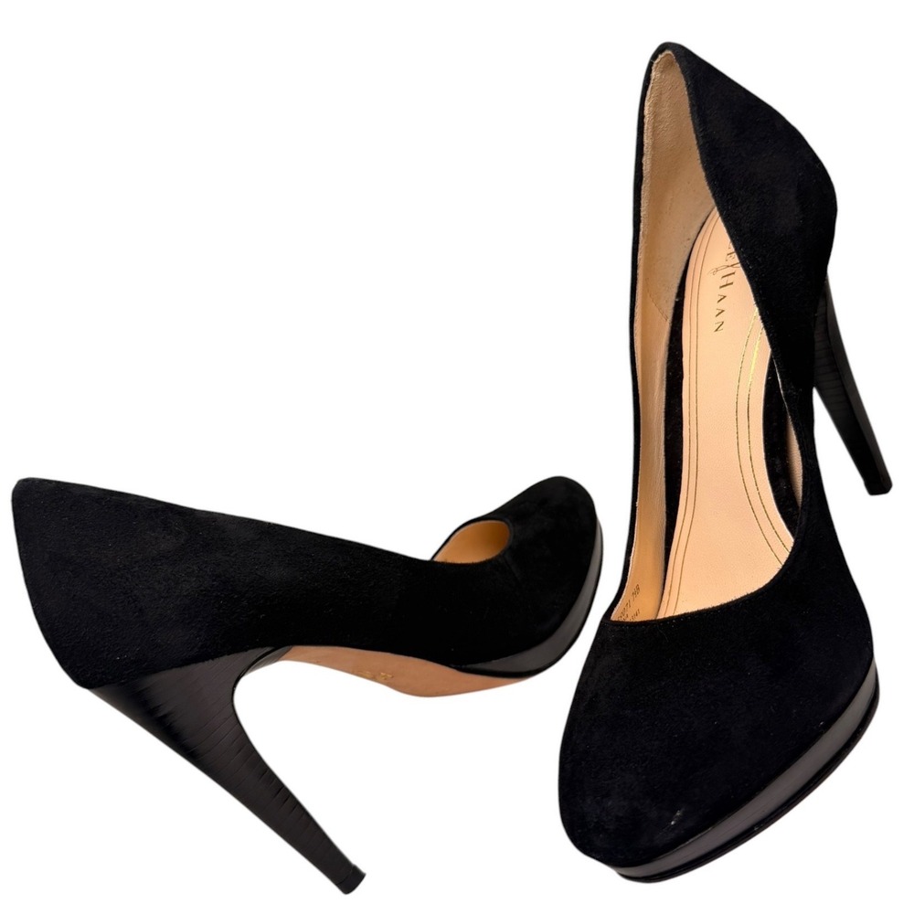 Cole Haan Nike Air Suede Platform Stiletto Pumps Black Womens 7.5B